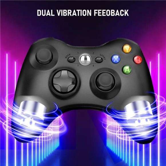 Wireless Controller Compatible with Xbox 360 2.4G Wireless Controller (Black) - Picture 4 of 7